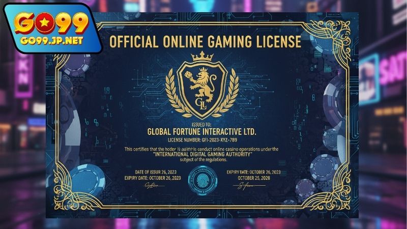 Giấy phép hoạt động của cổng game GO99